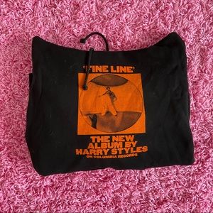 harry styles orange and black fine line hoodie